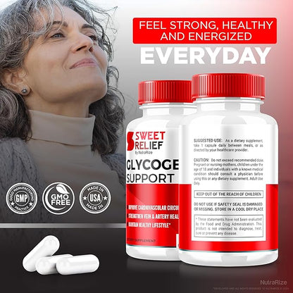 (5 Pack) Sweet Relief Glycogen Support - Sweet Relief Glycogen Capsules, Sweet Relief Blood Vessel Cleaner, Advanced Formula for Overall Wellness, Reviews (300 Capsules)