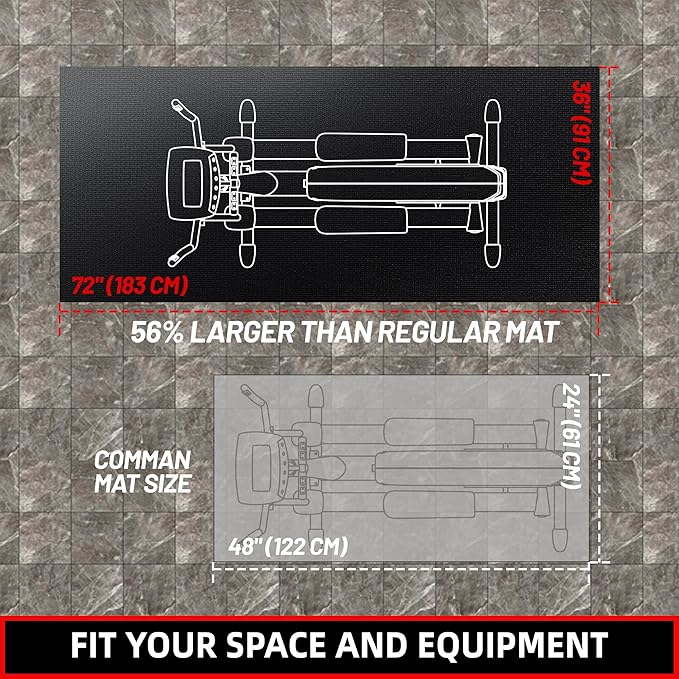 Exercise Equipment Mat 72''x36'' 6mm Thick