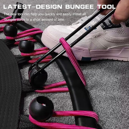 DARCHEN 400LBS Rebounder Trampoline for Adults, Indoor Mini Trampoline Silent Fitness Trampoline Small Bungee Rebounder Jumping Cardio Trainer Workout Exercise Workout with Handrail Bar [40 Inch]
