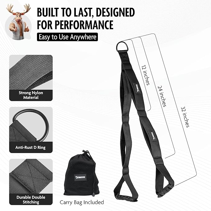 DMoose Tricep Rope Cable Attachment - Multi-Grip Gym Rope for Triceps, Back & Shoulders - Versatile Workout Tricep Pull Down Attachment for Muscle Isolation & Strength Training