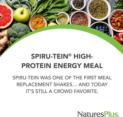 Natures Plus SPIRU-TEIN, Banana - 2.4 lb, Pack of 2 - Plant-Based Protein Shake - Non-GMO, Vegetarian, Gluten Free - 32 Total Servings