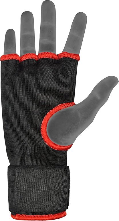 HUNTER Gel Padded Inner Gloves with Hand Wraps for Boxing, Quick Elastic Training Wraps for Men & Women, Muay Thai MMA Kickboxing Martial Arts Knuckle Wrist Protector (Pair)