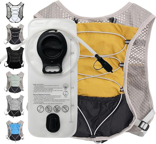 Hydration Running Vest Ultra-Lightweight for Women Men [2025 Upgraded], Breathable All-Weather Water Vest Hiking Backpack, Adjustable Water Backpack for Hiking, Cycling, Trail Marathon Race