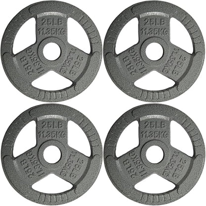 Yes4All Olympic Rubber Grip Plates for Barbell 2-Inch Weight