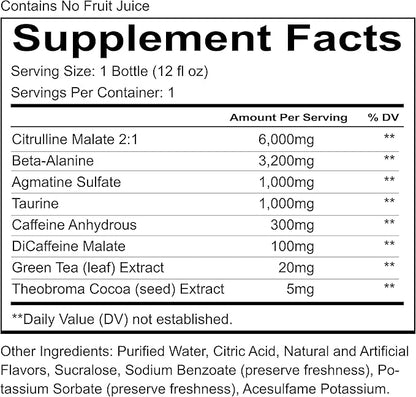 REDCON1 Total War Ready to Drink Preworkout, Baja Bomb - 350mg of Fast Acting RTD Caffeine - Beta Alanine + Citrulline Malate for Increased Pump (12 Workout Drinks)