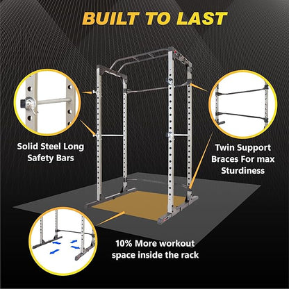 Fitness Reality Squat Rack Power Cage with Optional LAT Pulldown, Cable Crossover