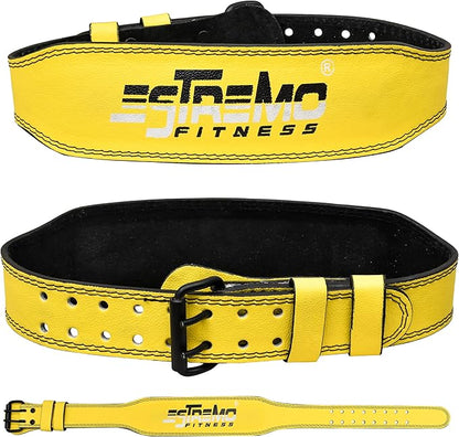 ESTREMO Weight Lifting Belt Leather courted Power Lifting 4 Inches