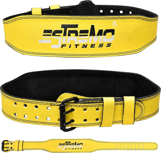 ESTREMO Weight Lifting Belt Leather courted Power Lifting 4 Inches
