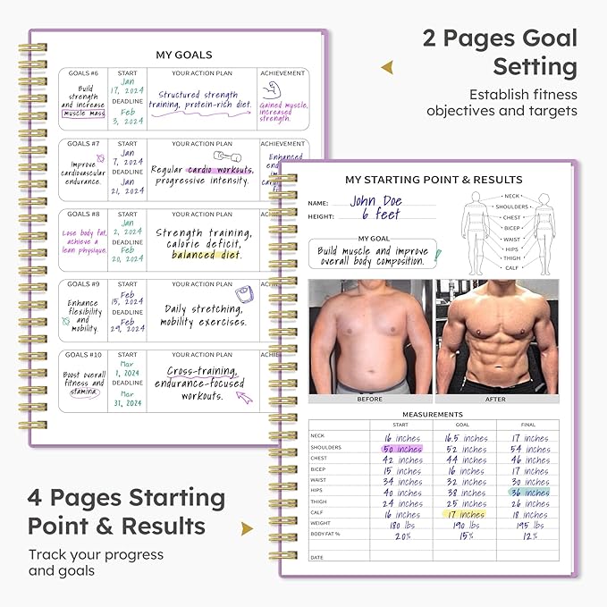 Fitness Workout Journal for Women & Men A5(5.5" x 8.2") Workout