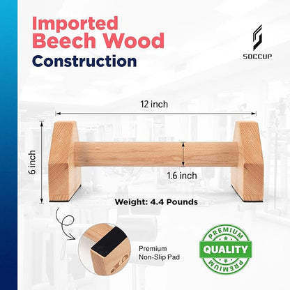 Wooden Parallettes Calisthenics Bars — Solid Beech Wood