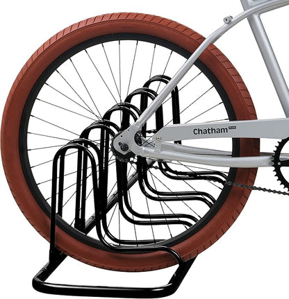 Retrospec Stash Rack 2, 4 & 5 Bike Floor Stand Bicycle Storage Organizer for Mountain Bike, Road Bike, Weather Resistant Fine Powder Steel Coating Fits Wheels up to 3"