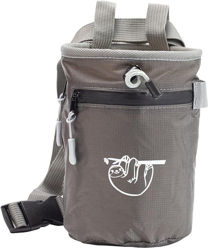 Chalk Bag for Rock Climbing, Climbing Chalk Bag for Bouldering with 2 Large Zipper Storage Pockets, Premium Gym Chalk Bag for Weightlifting, Great Gift and Rock Climbing Gear