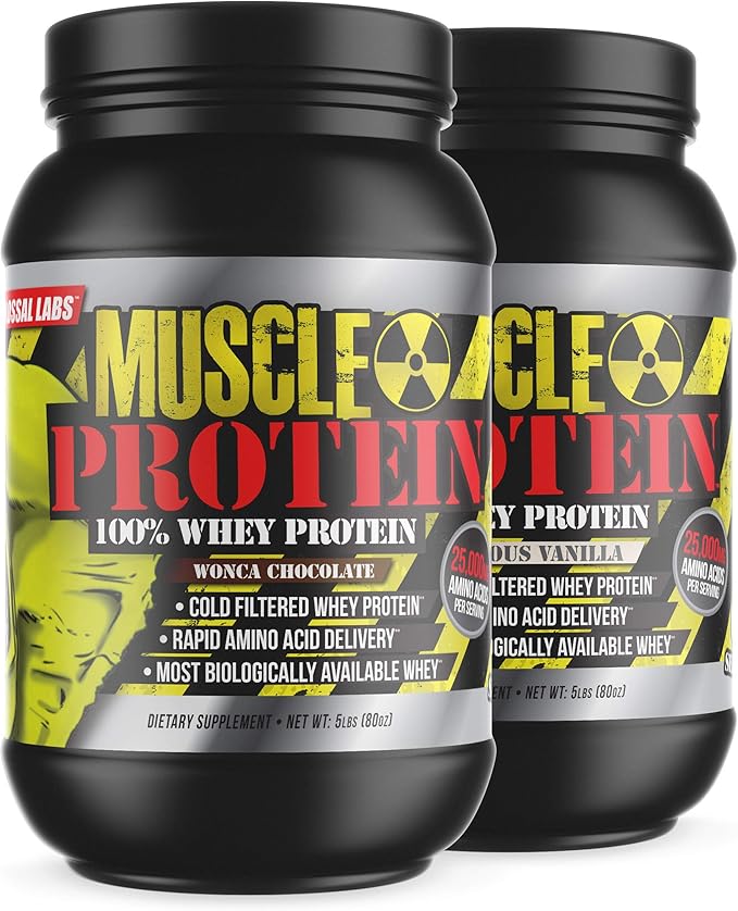 Whey Protein Powder [5 lbs/Pack of 2]– Vanilla Protein, Cold Filtered, 25g Pure Protein, 6.6g BCAAs/Serving (Packaging May Vary)…
