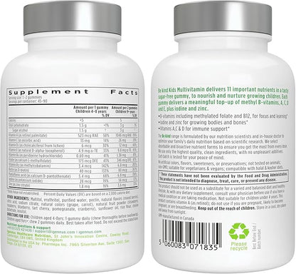 Methylated Kids Multivitamin Gummy, MTHFR Supplement with B-Vitamins & Vitamin D, Clean Label, Sugar Free, Age 4+, Berry Flavor Vegan Gummies, No Artificial Sweeteners or Flavors, pack of 6 by Igennus