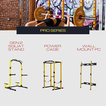 HulkFit Multi-Functional Adjustable Pro Series Power Cage Weight Rack, Squat Rack for Home Gym with 2 Pull Up Bars, Strength Training Exercise Equipment for Bench Press, Squats, and Deadlifts