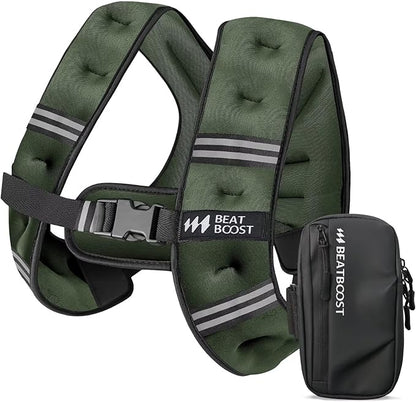 Weighted Vest for Women Men BeatBoost 5 10 15 20 25 30 lb Weight Vest with Ironsand for Walking Strength Training Running Workout