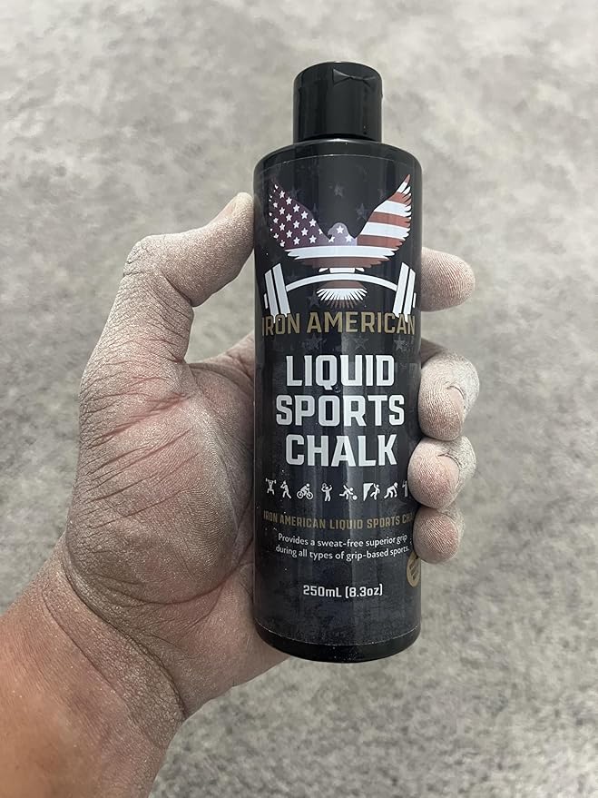 IRON AMERICAN Liquid Chalk - No-Mess Long-Lasting Grip Chalk for Weightlifting, Gymnastics, Rock Climbing, and Fitness Training - Advanced Hand Chalk for Gym