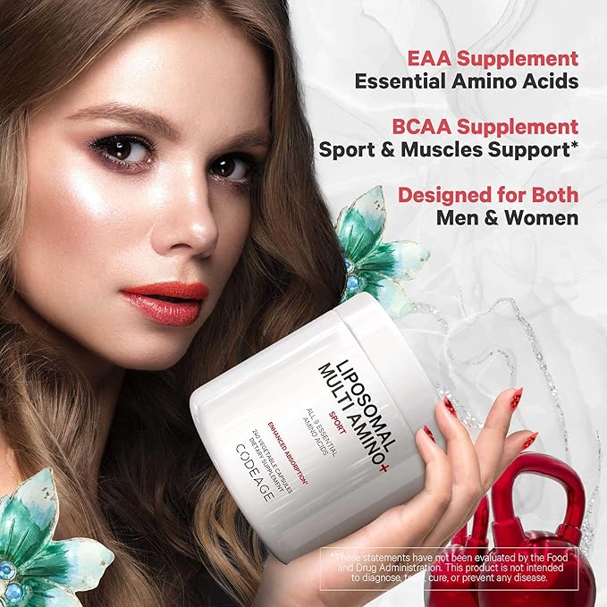 Codeage Multi Amino+ BCAA & EAA Supplement, All 9 Essential Amino Acids, Free-Form Branched-Chain Amino Acid Pills, Sport Supplement, Pre & Post Workout, Liposomal Delivery, Vegan, 240 Capsules