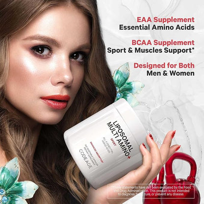 Codeage Multi Amino+ BCAA & EAA Supplement, All 9 Essential Amino Acids, Free-Form Branched-Chain Amino Acid Pills, Sport Supplement, Pre & Post Workout, Liposomal Delivery, Vegan, 240 Capsules