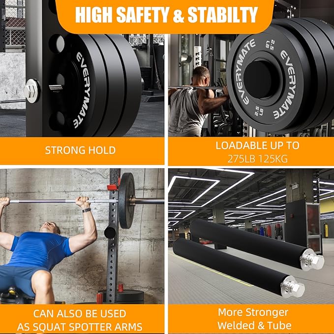 Weight Plate Holder: Power Rack Attachments Weight Plate Holder Storage for 2 inch Olympic Plates, 2x2 3x3 2x3 Power Cage Accessories for 5/8 inch holes (4 Pack)