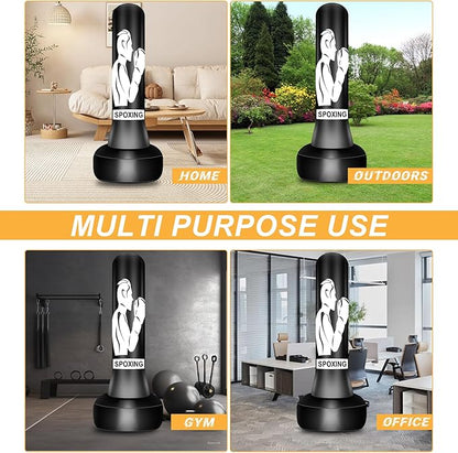 70" Freestanding Heavy Punching Bag with Adjustable Stand, Perfect for Boxing, MMA, Muay Thai, Karate, and Fitness Training for Adults, Men, Women, and Beginners