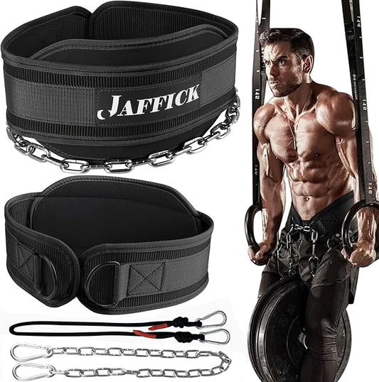 Jaffick Dip Belt with Steel Chain for Weightlifting