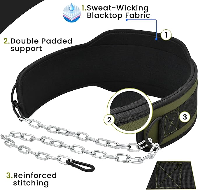 RDX Dip Belt for Weight Lifting 36 Inch 6” Padded