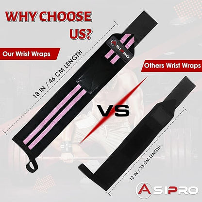 Wrist Wraps for Weightlifting 18" Wrist Straps for Weightlifting Weight Lifting Wrist Wraps for Men & Women, Muñequeras para Gym Wrist Support for Working Out, Gym Wrist Wraps for Powerlifting