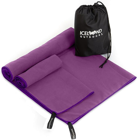 Travel Towel Fast Drying Lightweight - Microfiber Quick 2 Pack