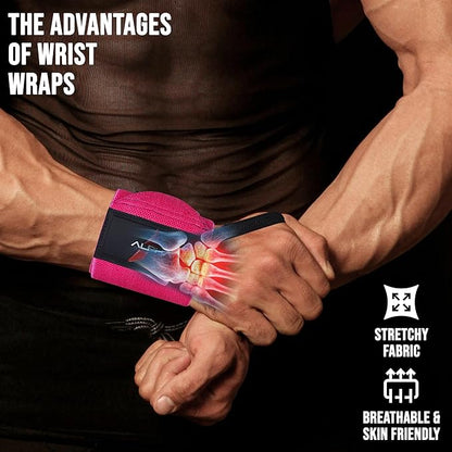 Alpha Sports Wrist Wraps for Weightlifting,Gym Exercise,Adjustable,Durable for Crossfit,Powerlifting, Bodybuilding, and Fitness Workouts,Enhanced Stability for Lifting,Training