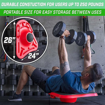 GoSports Fitness Plank Board with Smart Phone Holder - Blue or Red - Core Hub for Full Body Workouts