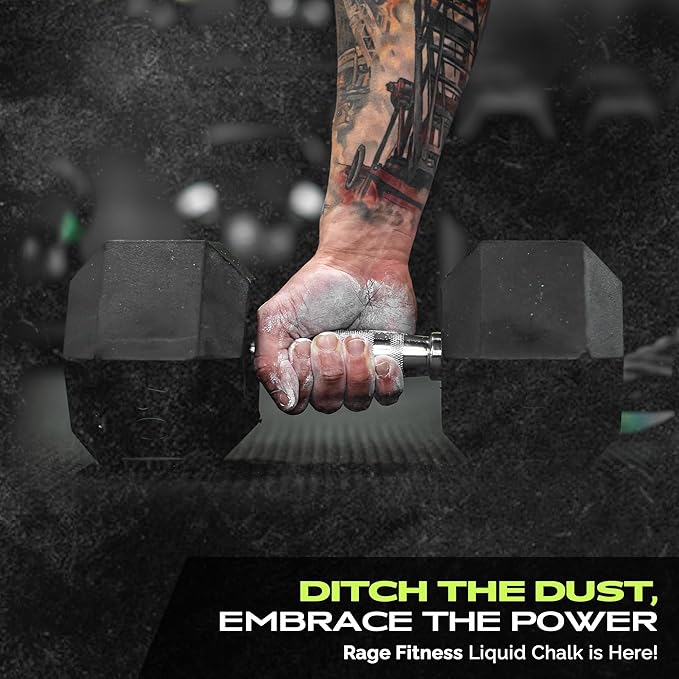 Rage Fitness Gym Liquid Chalk, Magnesium Carbonate Athletic Chalk for Excellent Grip, Gym Workout Grip Chalk, Weightlifting, Gymnastics