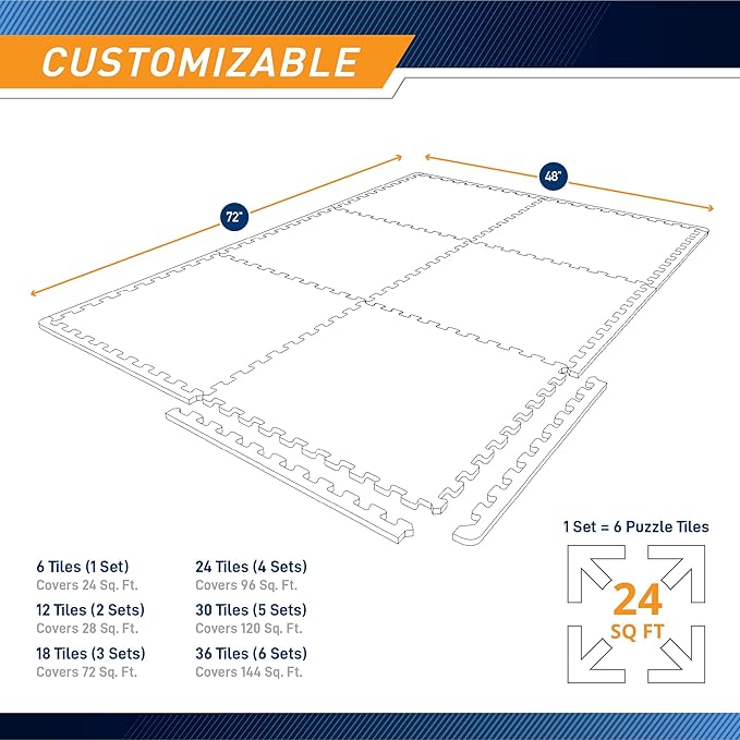Marcy EVA Foam Interlocking Flooring Mat High Density