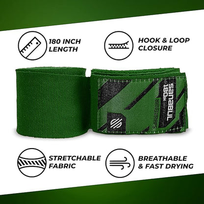 Sanabul Elastic 180 inch Boxing Hand Wraps for Boxing Gloves Muay Thai Kickboxing MMA Wraps for Men & Women