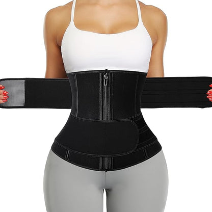 KIWI RATA Neoprene Sauna Waist Trainer Corset Sweat Belt for Women Compression Cincher Band Workout Fitness Back Support