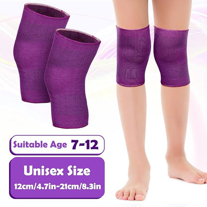 Hungdao 3 Pairs Kids Knee Brace Breathable Flexible Elastic Knee Sleeves for Kids Girls Volleyball Basketball Dance Skating(Large)