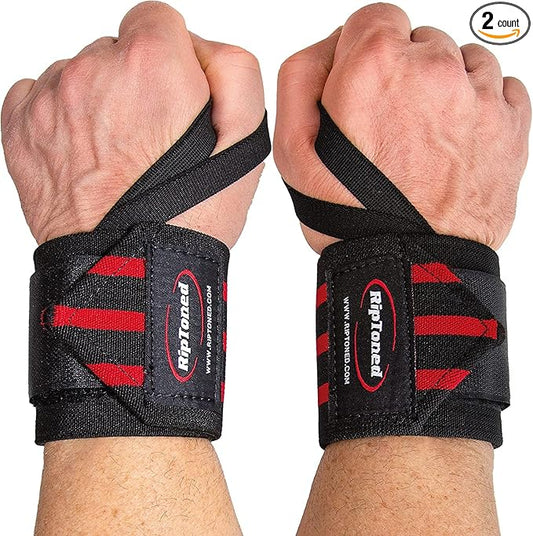 Rip Toned 18” Wrist Wraps - Wrist Straps for Weightlifting - Lift Better, Protect Wrist Pain - Adjustable, Durable, Machine Washable - Wrist Wraps for Weightlifting - USPA Endorsed for Men & Women