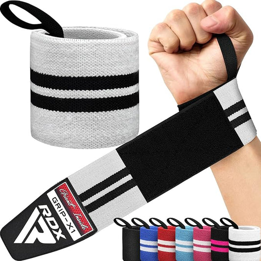 RDX Wrist Wraps for Weightlifting (Pair), IPL USPA Approved, Elasticated 18” Cotton Straps Support with Thumb Loop, Gym Wrap for Weight Lifting Powerlifting Competition Strength Training Bodybuilding