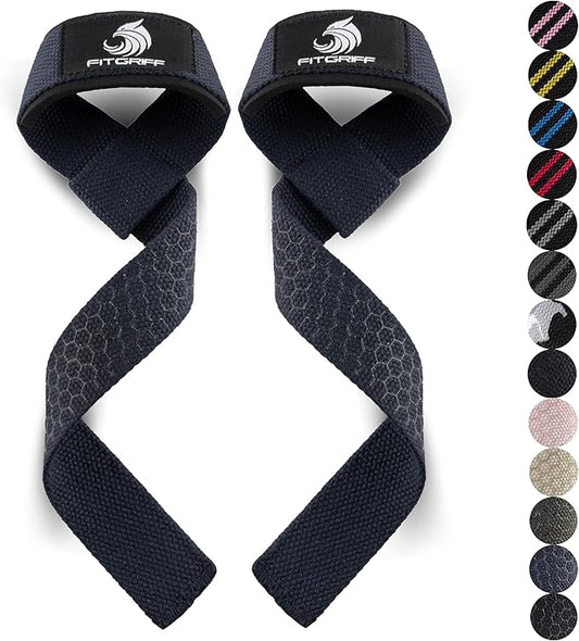 Fitgriff® Lifting Wrist Straps for Weightlifting, Gym, Deadlift, Workout (Made of Premium Cotton & Padded) - Men & Women