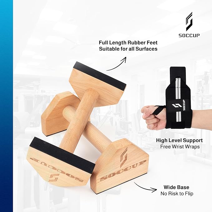 Wooden Parallettes Calisthenics Bars — Solid Beech Wood