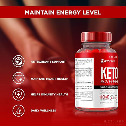 (3 Pack) Keto Crave Gummies - Keto Crave ACV Gummies, Keto Crave for Advanced Weight Loss, Keto + ACV Gummy, Maximum Strength Supplement, KetoCrave Gomitas Reviews (180 Gummies)