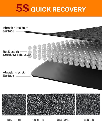 UMAY Fitness Workout Mat for Pelton Bike Treadmill 5mm Thick,