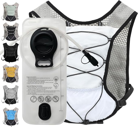 Hydration Running Vest Ultra-Lightweight for Women Men [2025 Upgraded], Breathable All-Weather Water Vest Hiking Backpack, Adjustable Water Backpack for Hiking, Cycling, Trail Marathon Race