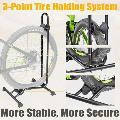 BikeHand Bike Floor Stand Parking Rack Stand - for 24"-29" Mountain MTB & Road Bikes Bicycles Indoor Outdoor Garage Storage - Classic New Version for 1 Bike