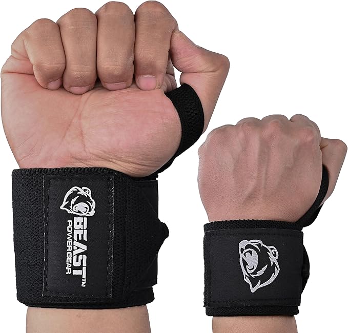 Wrist Wraps for Weightlifting 18” Premium Quality Wrist Support for Bodybuilding Heavy Duty Thumb Loop Powerlifting, Strength Training for Men and Women