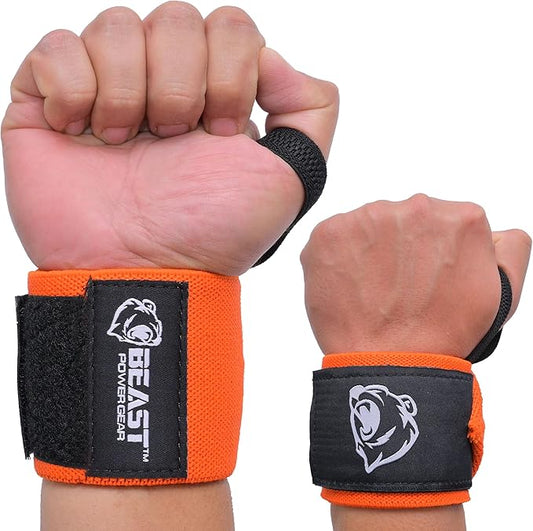 Wrist Wraps for Weightlifting 18” Premium Quality Wrist Support for Bodybuilding Heavy Duty Thumb Loop Powerlifting, Strength Training for Men and Women