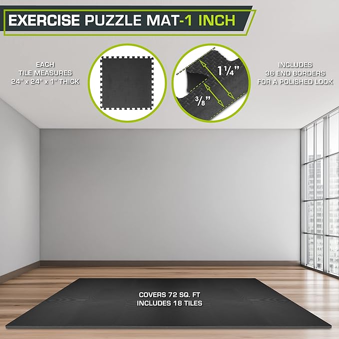 ProsourceFit Extra Thick Puzzle Exercise Mat ¾” and 1"