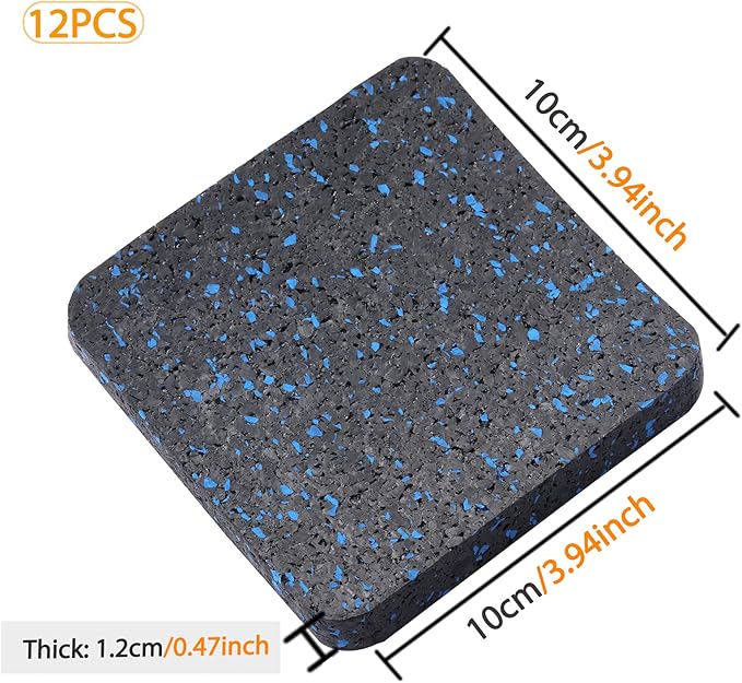 Protect Your Floors with High-Density Rubber Treadmill Mat 12, 3.94" 3.94" x 3.94" x 0.5" Exercise