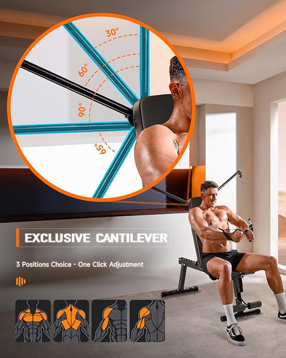 Adjustable Weight Bench Press Set for Full-Body Workout 1000 lbs