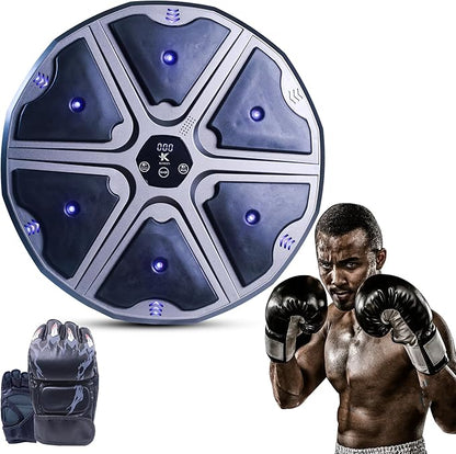 Wall Mounted Smart Bluetooth Music Boxing Machine - Electronic Boxing Target Workout Punching Equipment for Home, Indoor, and Gym Fitness